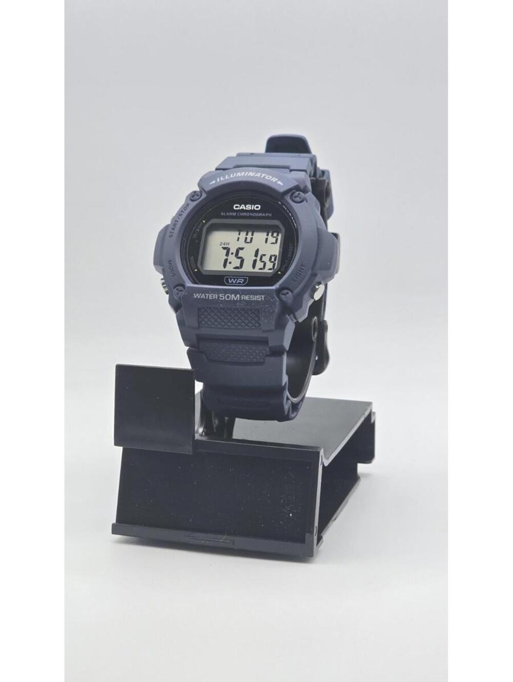 Casio W219H-2AV Chronograph Watch Blue Resin Strap Alarm Illuminator